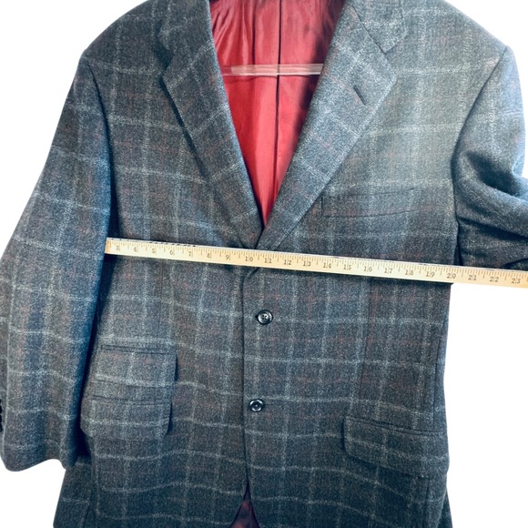 Innocenti Tailored for Tom James Men's Wool Blazer Plaid Checked Sport Coat 40R - Picture 5 of 14